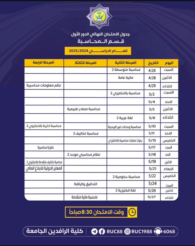    جامعة الرافدين   مدير الموقع عمار محمود ابو الشعير