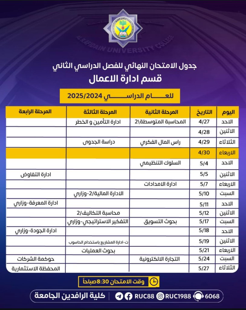    جامعة الرافدين   مدير الموقع عمار محمود ابو الشعير